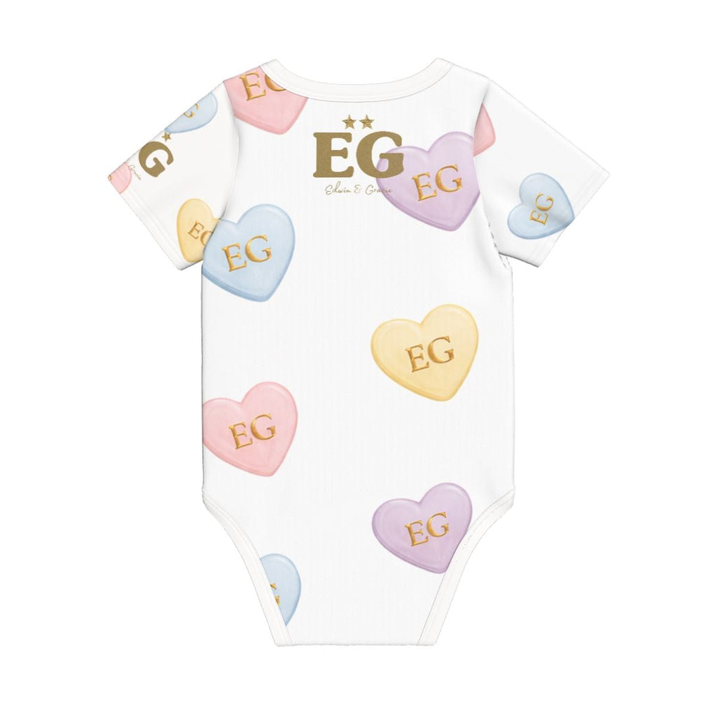 The candy hearts baby onesie
