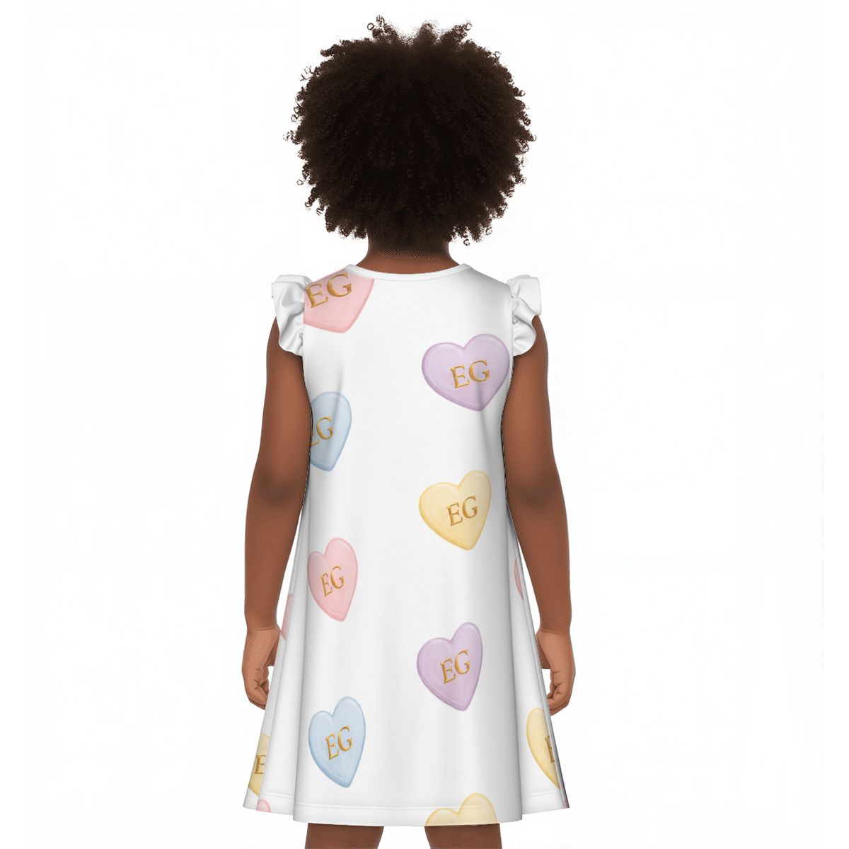 The candy hearts girl's flutter Sleeve dress