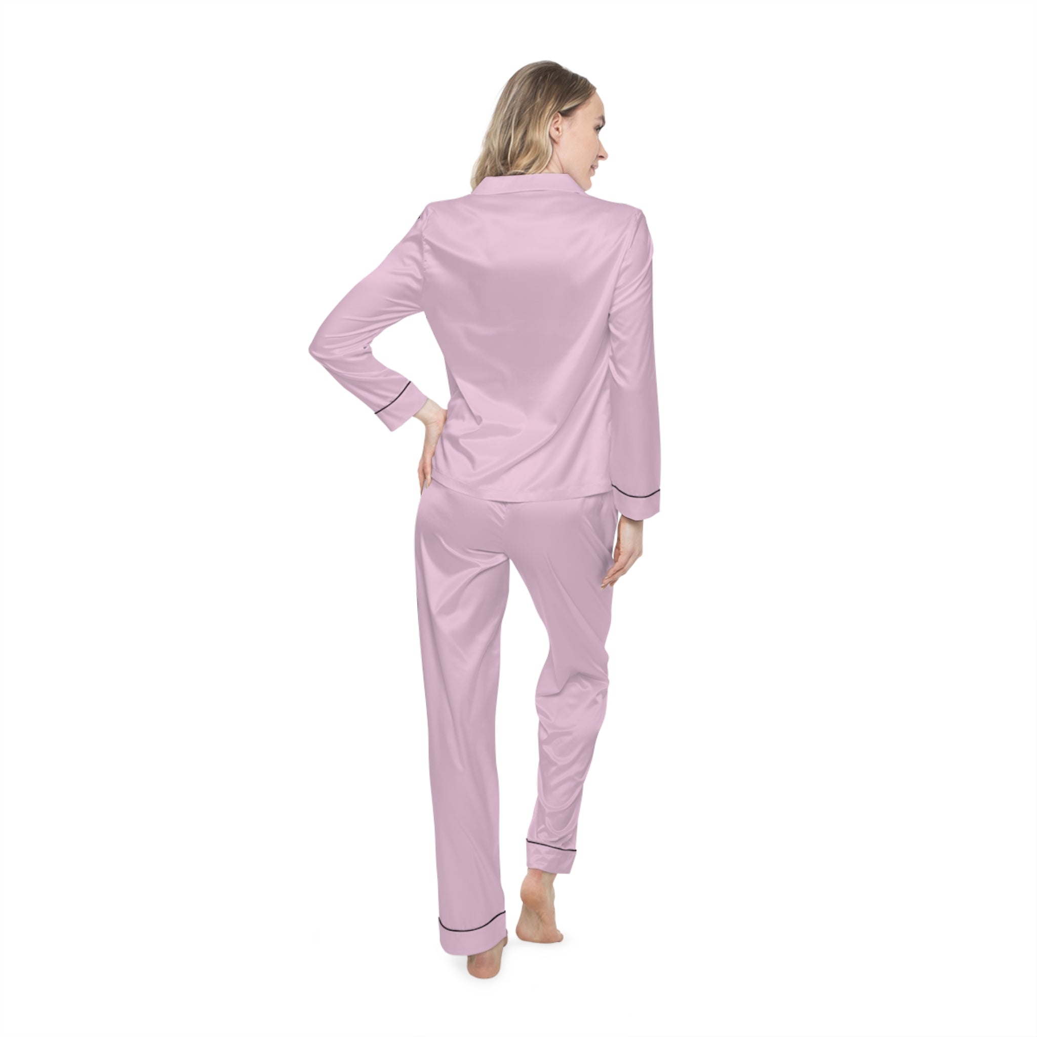 Pink Satin Pajama Set