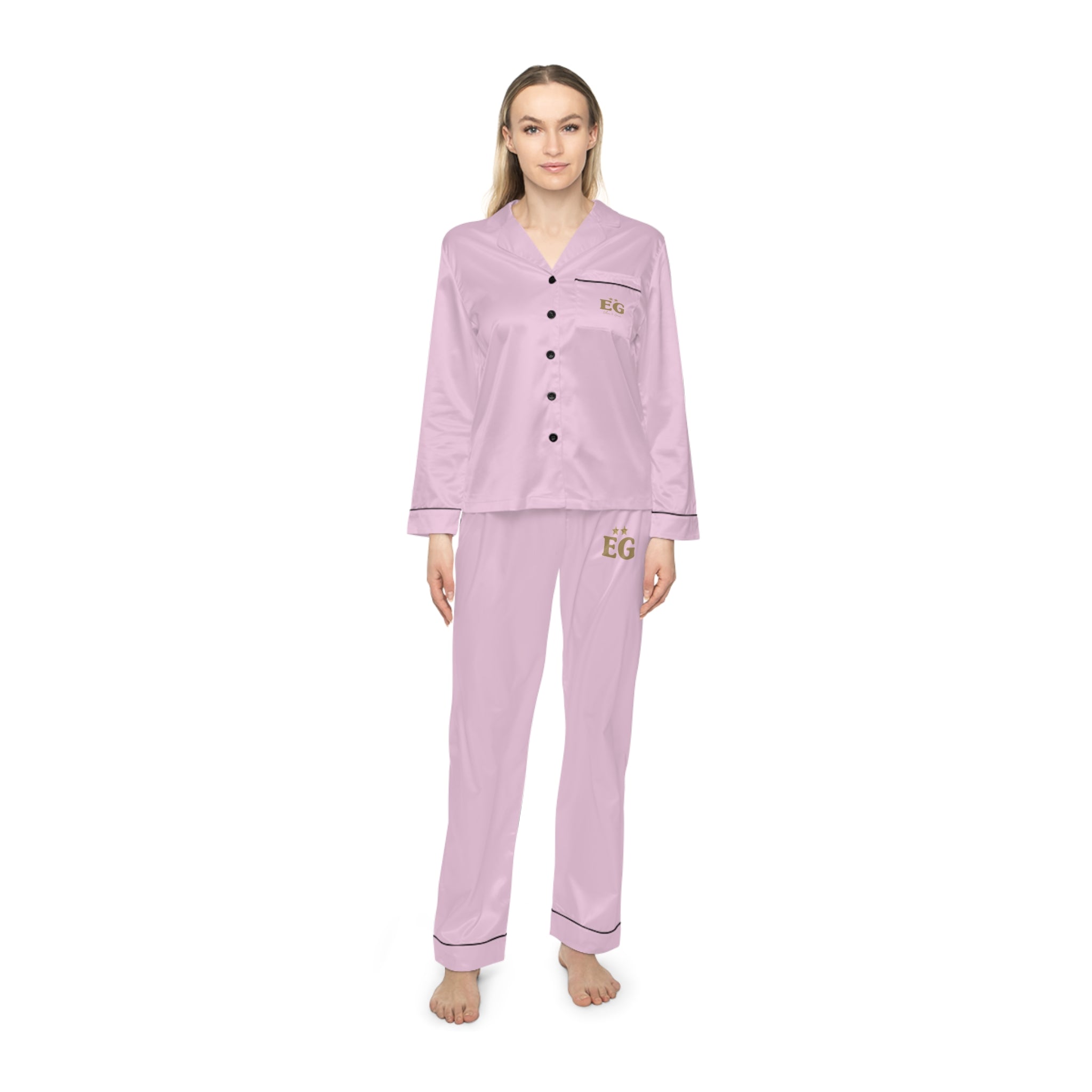 Pink Satin Pajama Set