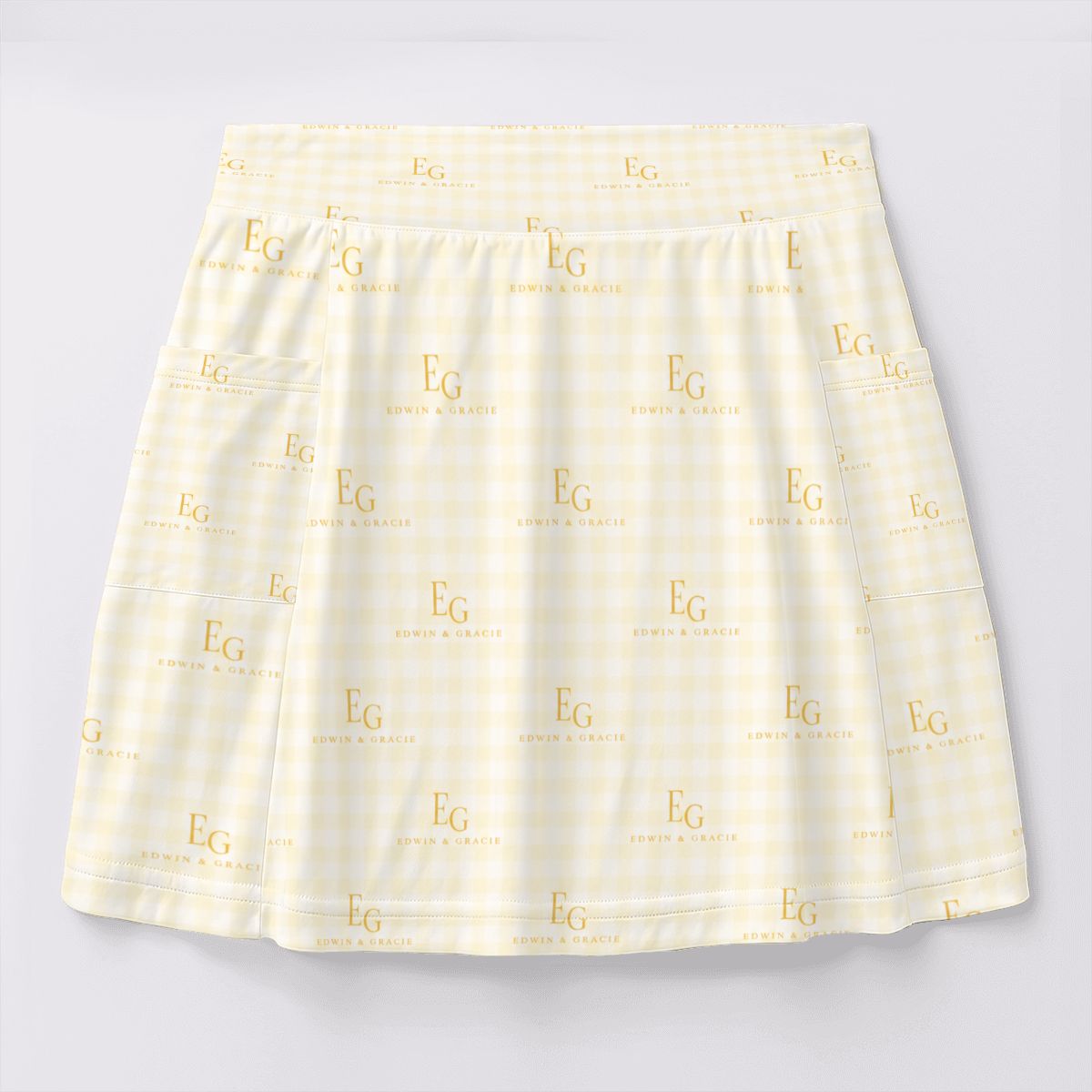 Sunshine yellow women's tennis skort with pockets