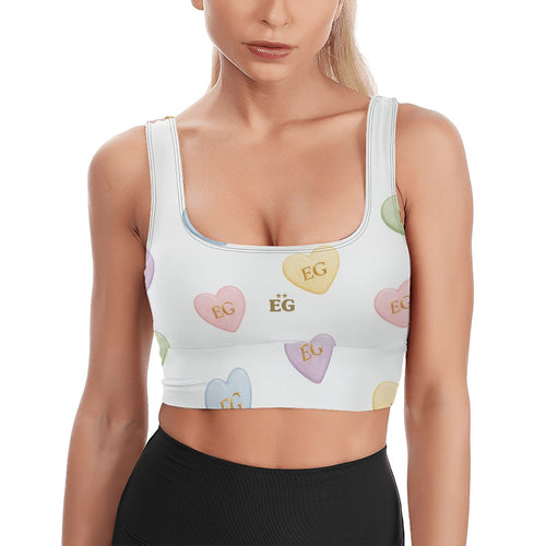 Candy Hearts Yoga Sports Bra