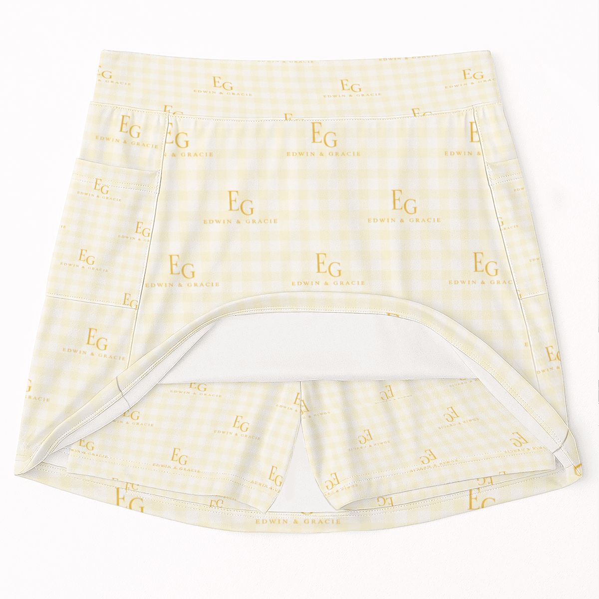 Sunshine yellow women's tennis skort with pockets