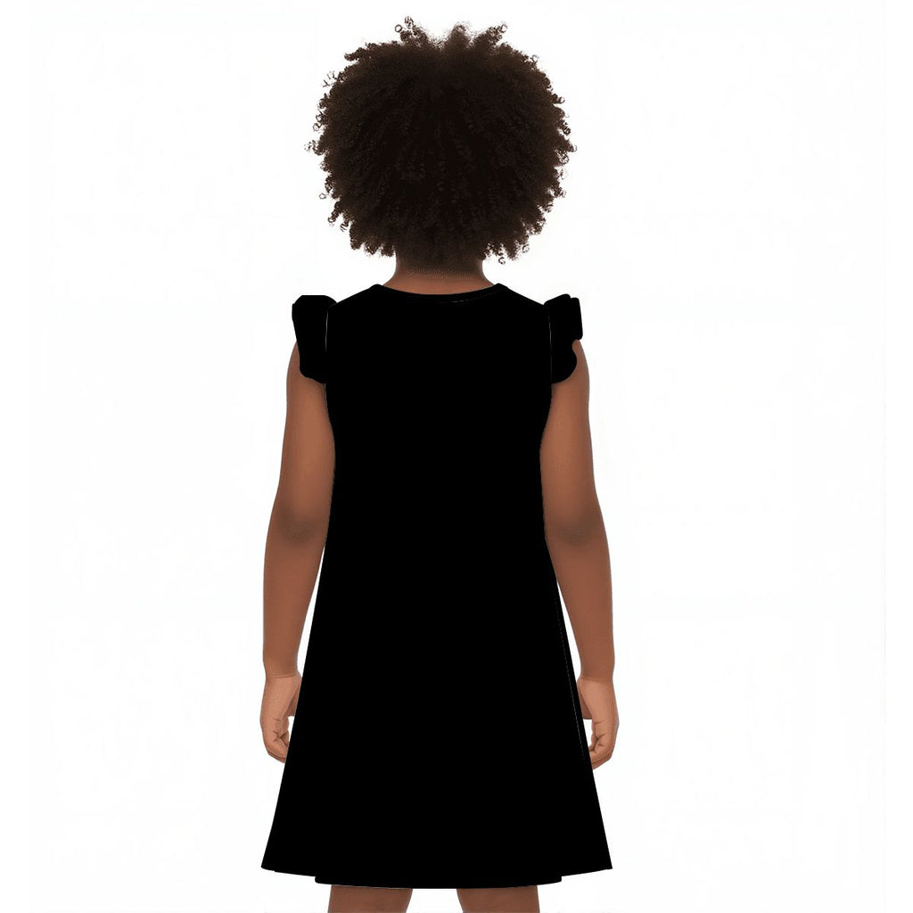 The black panther girl's flutter dress
