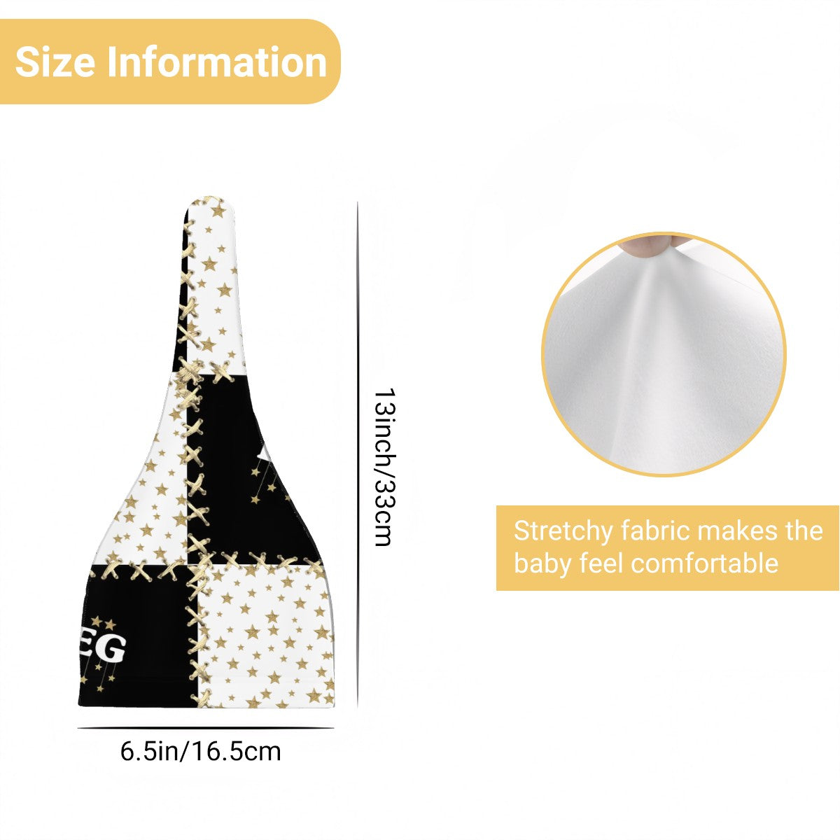 The quilted star Baby Beanie Top Knot