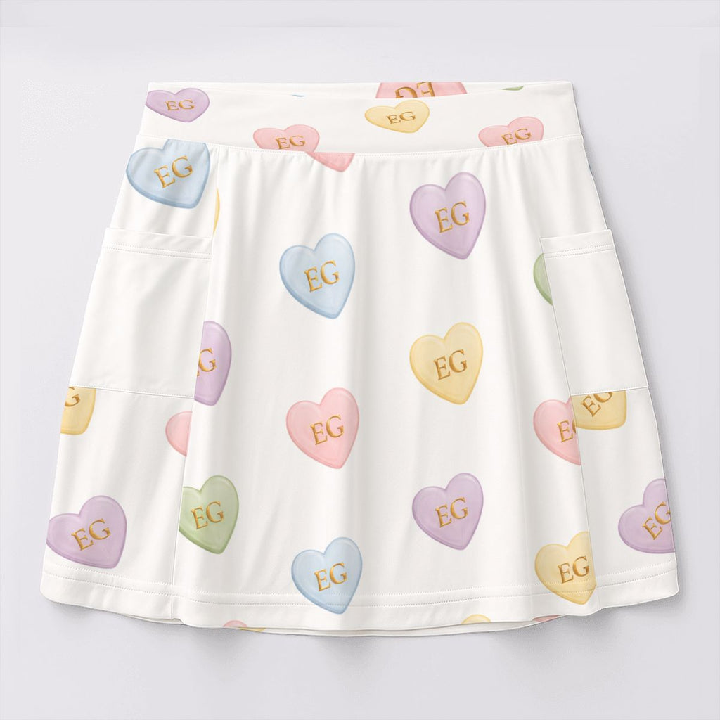 Candy Hearts Women's Tennis Skort