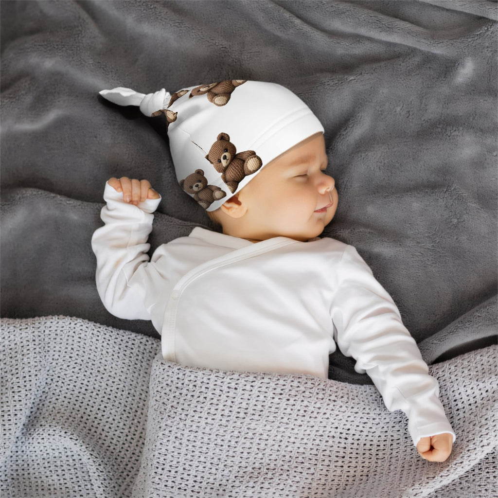 Kleiner brauner Bär Baby-Beanie mit Knoten
