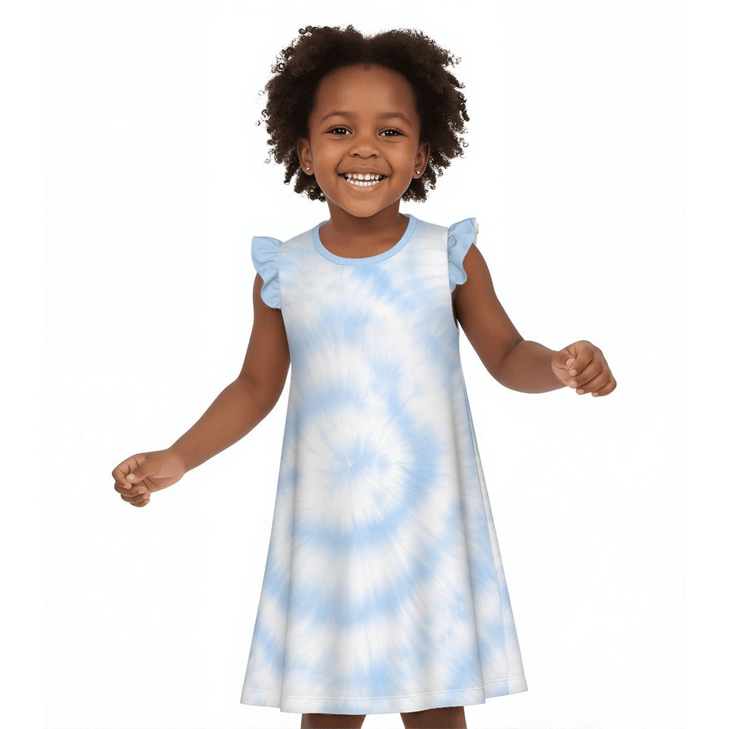 The costal blue girl's flutter dress