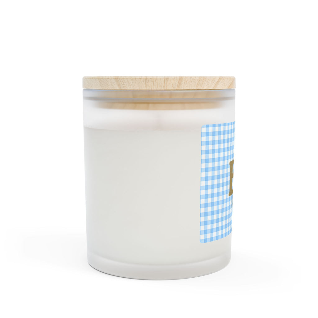 He's my little star Gingham Frosted Candle