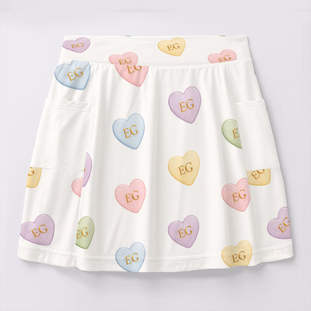 Candy Hearts Women's Tennis Skort