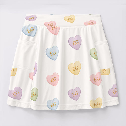 Candy Hearts Women's Tennis Skort
