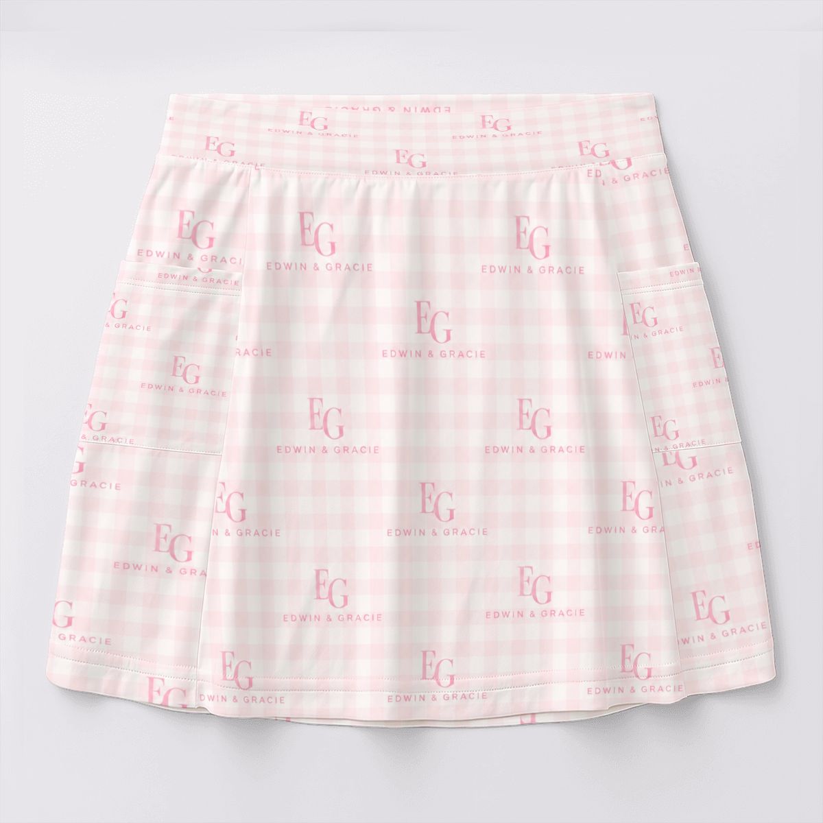 Pretty face pink women's tennis skort with pockets