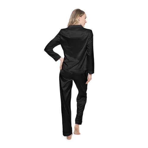 Black Satin Women’s Pajama Set – Luxurious Sleepwear