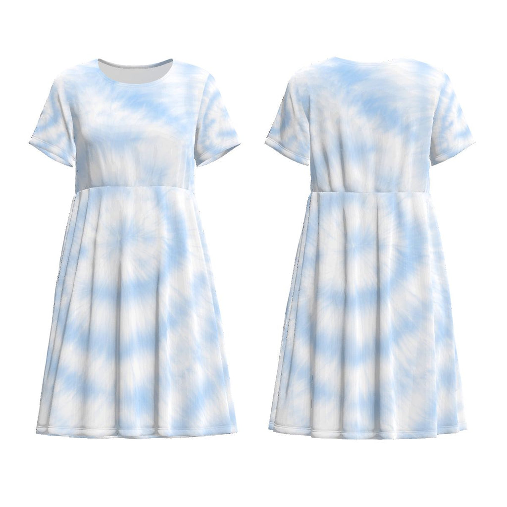 Das blaue Damen T-Shirt-Kleid im Küstenstil