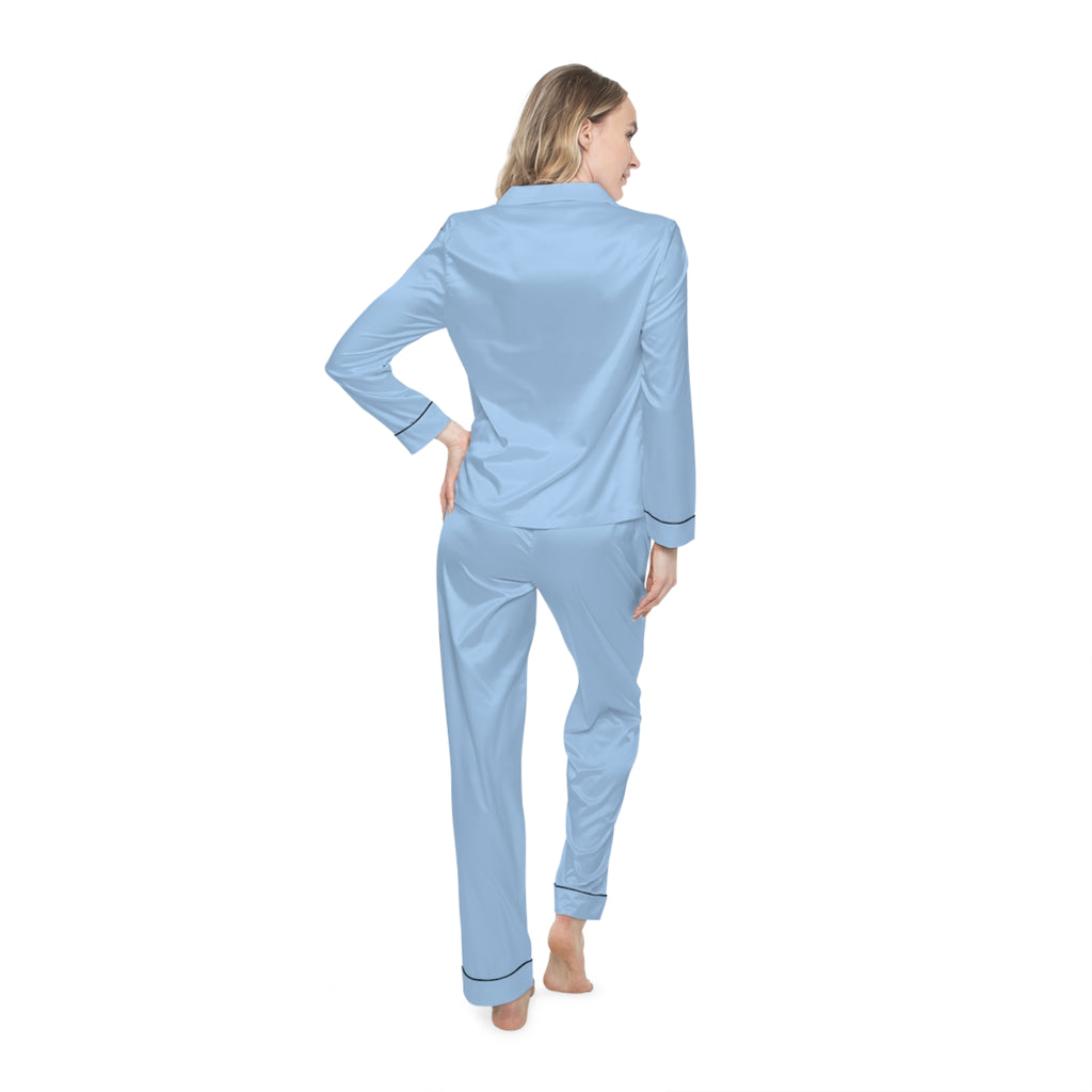 Hellblaues Satin-Pyjama-Set – Luxuriöse Nachtwäsche für Damen