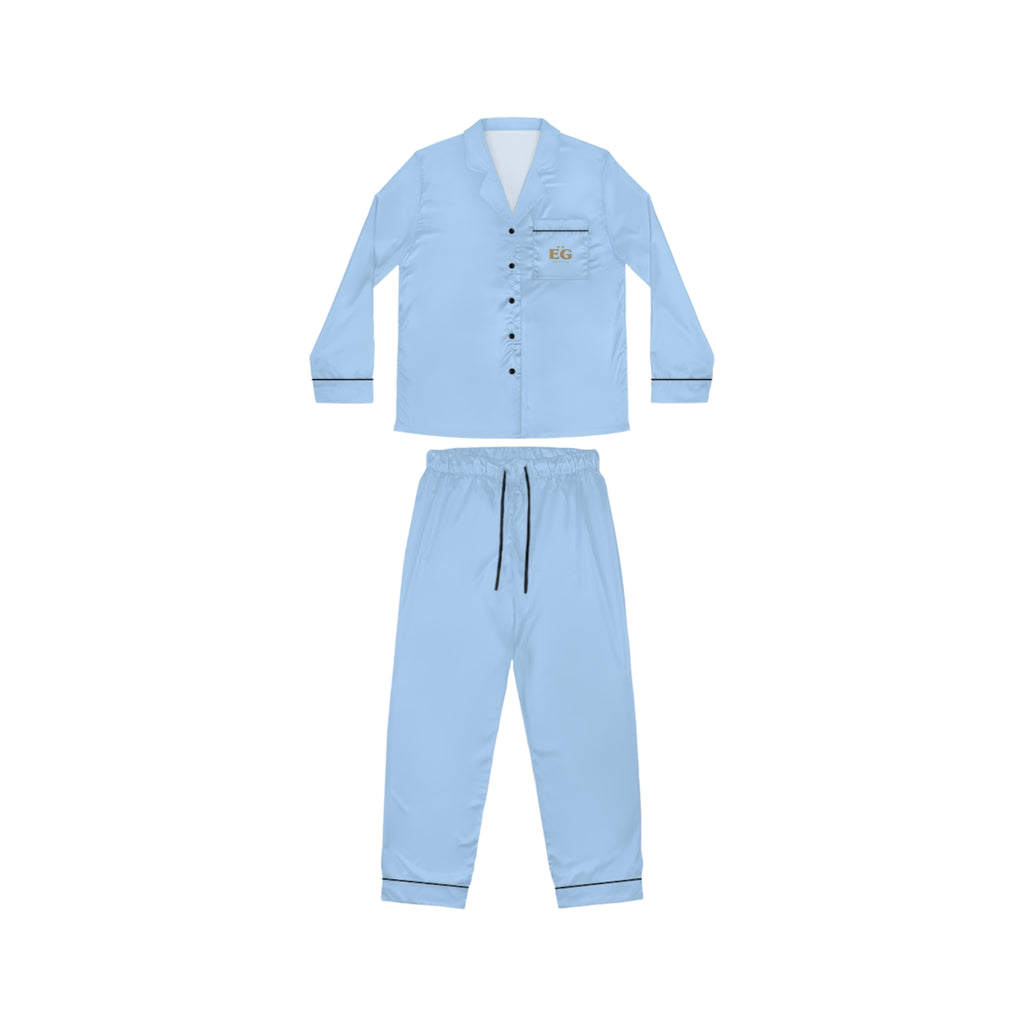Hellblaues Satin-Pyjama-Set – Luxuriöse Nachtwäsche für Damen