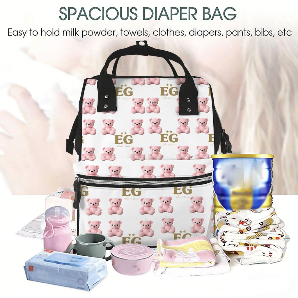 Kleiner rosa Bär Mama Rucksack Wickeltasche