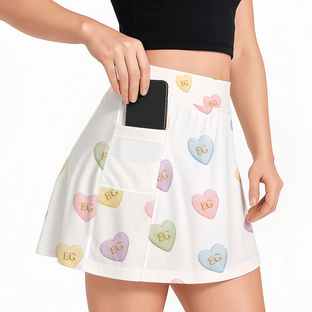 Candy Hearts Women's Tennis Skort
