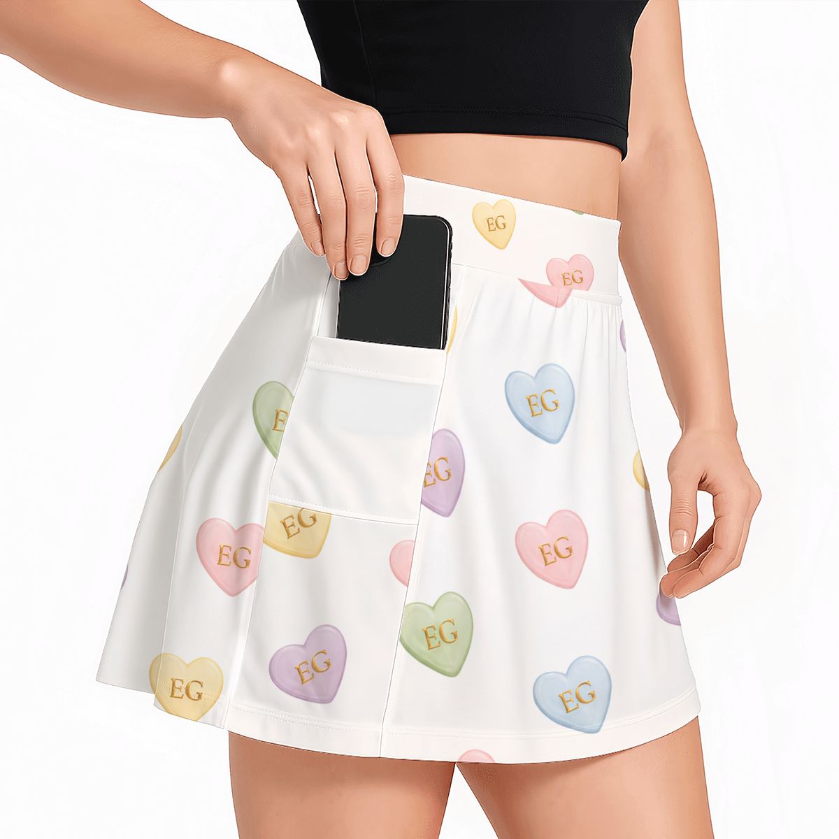 Candy Hearts Women's Tennis Skort