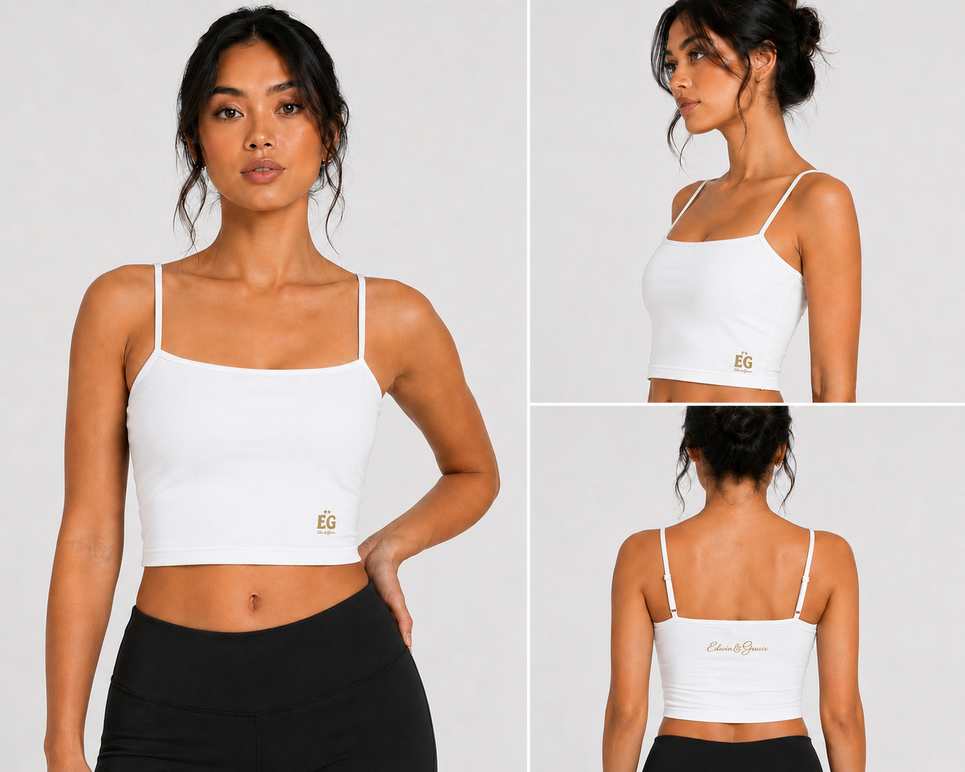 Basic white gold cami top