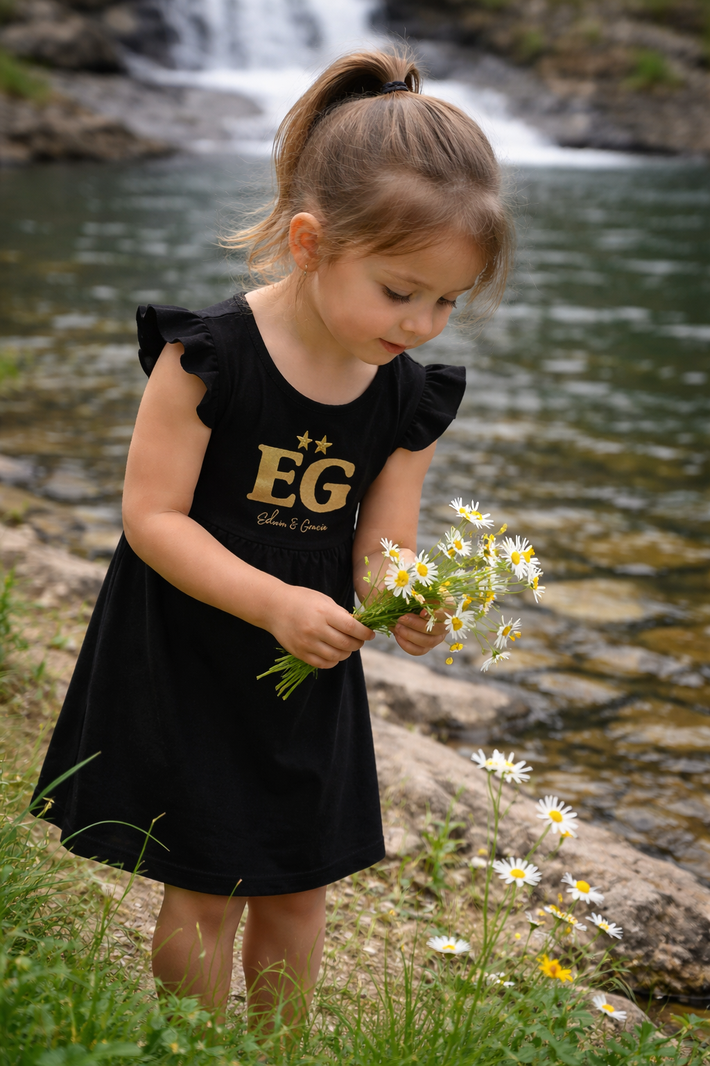 The black panther girl's flutter dress