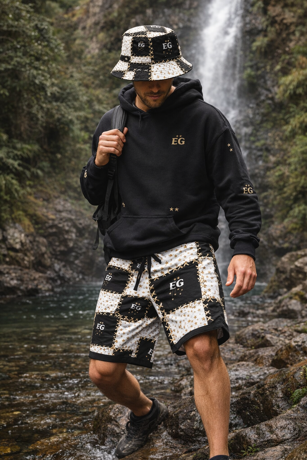 The quilted star men's basketball short