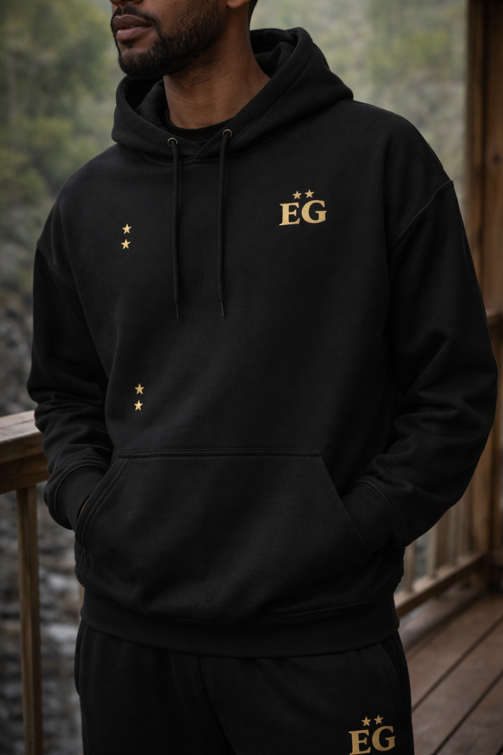 Der Schwarzer Panther Sechs-Sterne Unisex Hoodie