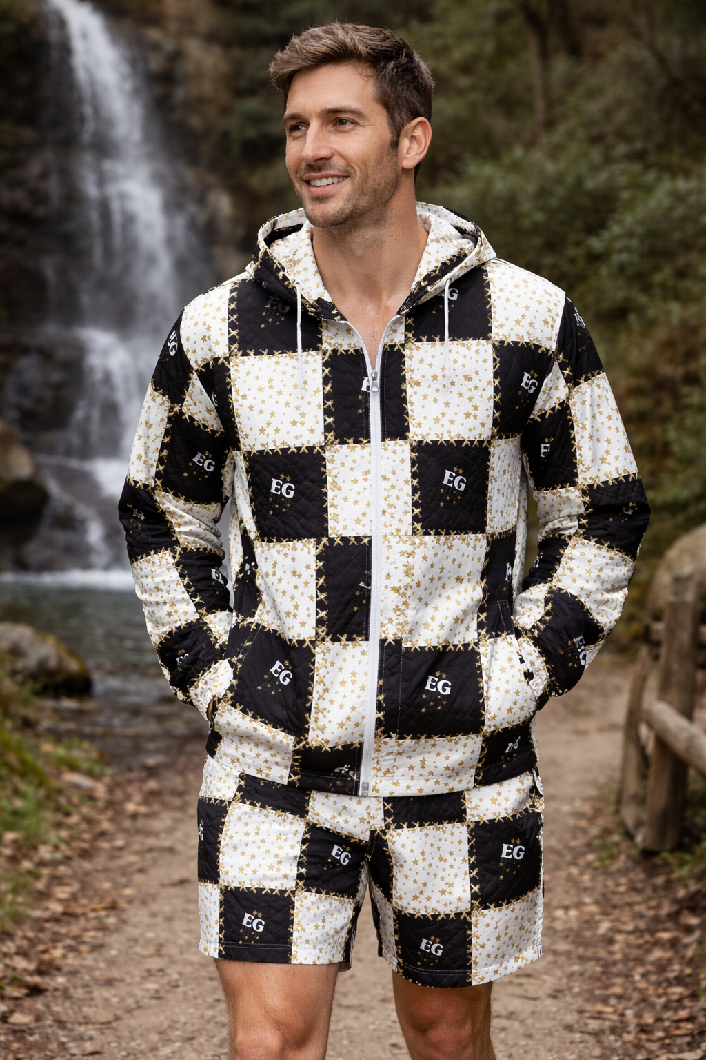 Der gesteppte Star Herren-Windbreaker