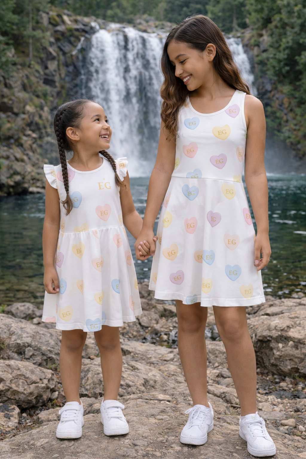 The candy hearts girl's flutter Sleeve dress