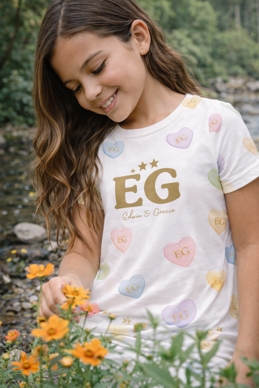Candy Hearts Kids cotton crew neck