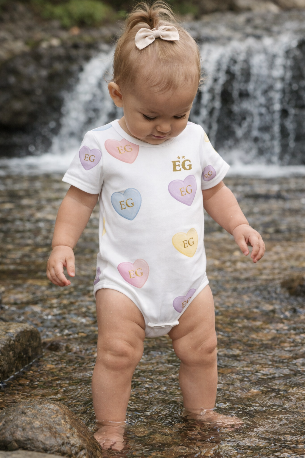 The candy hearts baby onesie