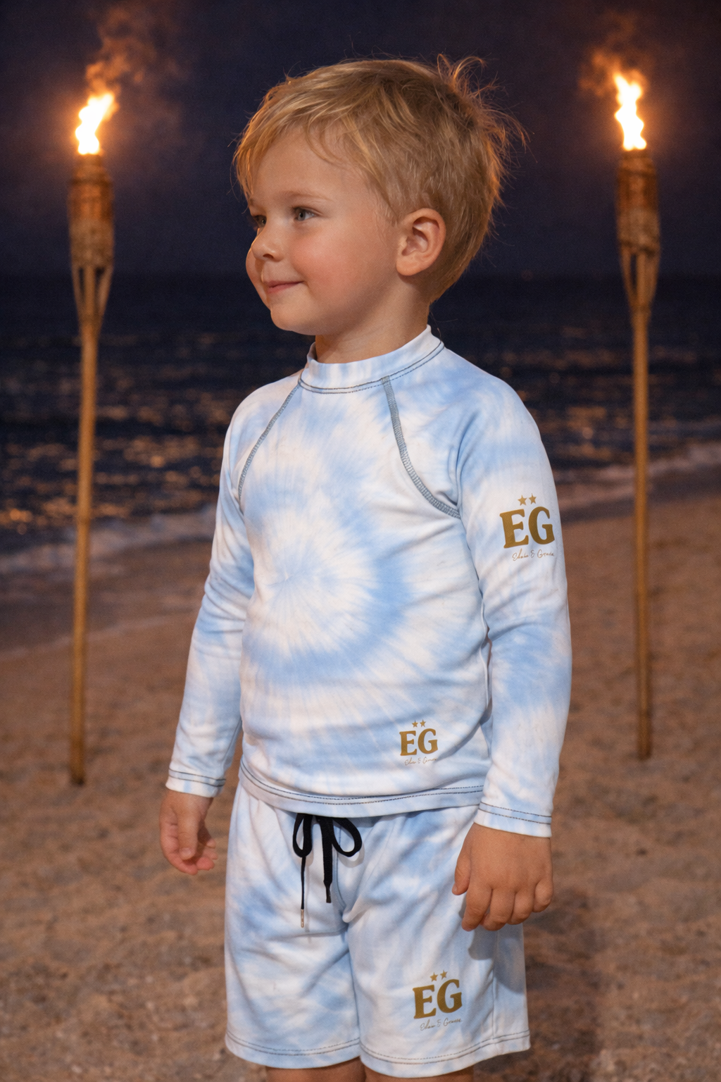 The costal blue kids Beach Shorts