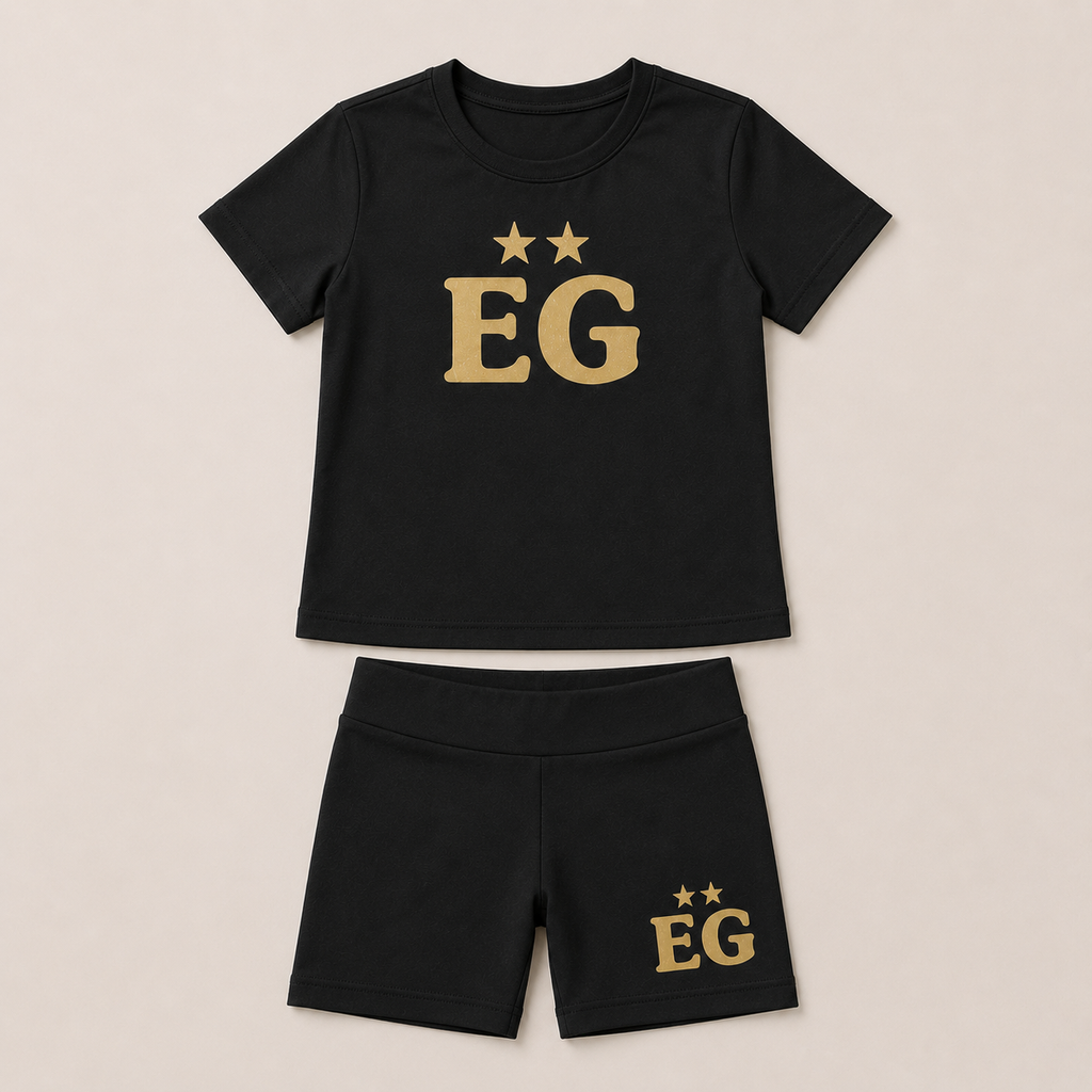 The black panther youth yoga short set