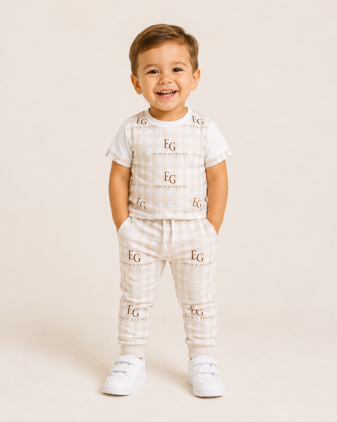 Baby brown kids cotton crew neck t-shirt