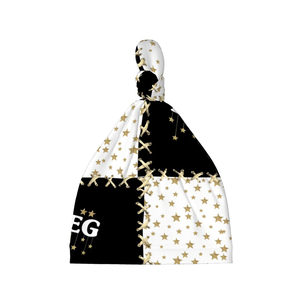 The quilted star Baby Beanie Top Knot