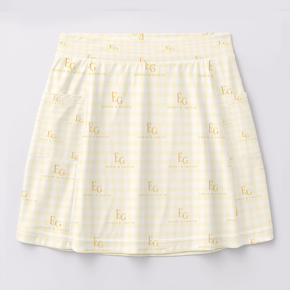 Sunshine yellow women's tennis skort with pockets