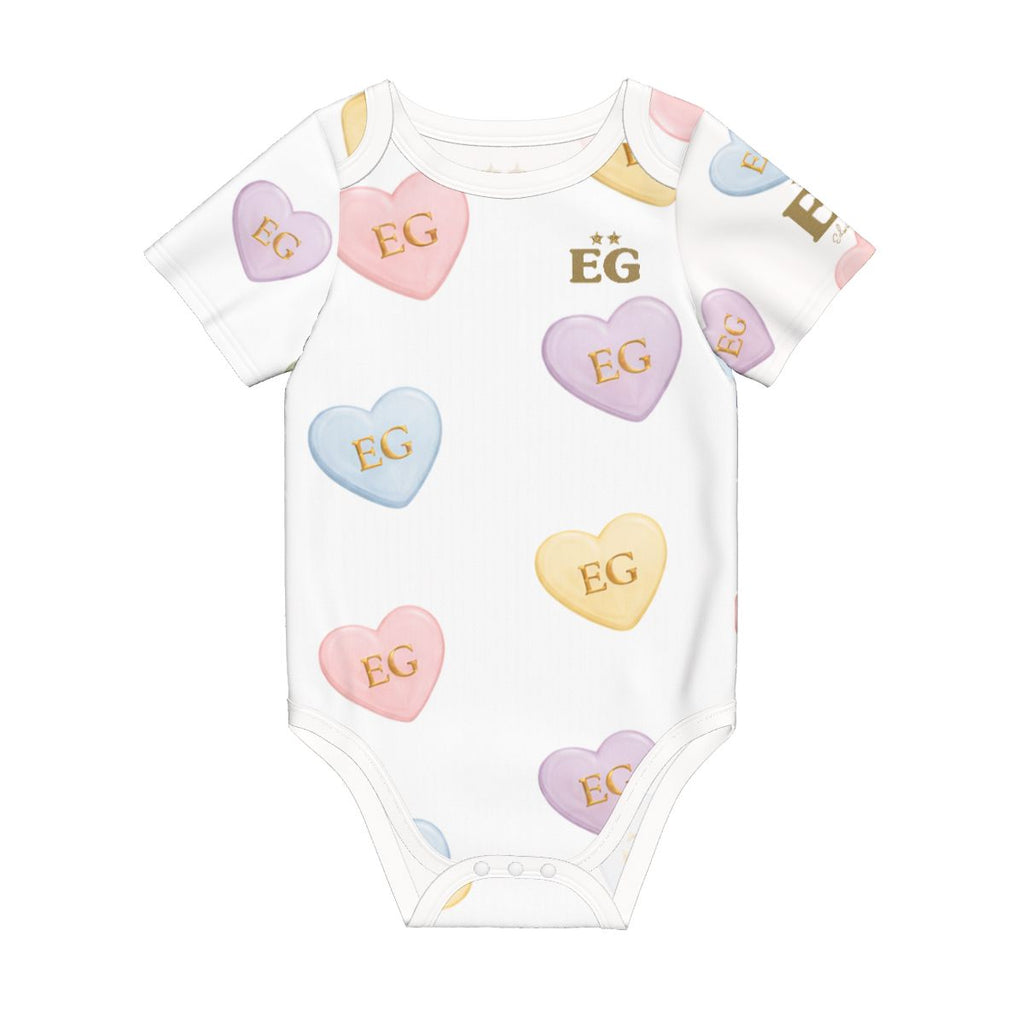 The candy hearts baby onesie