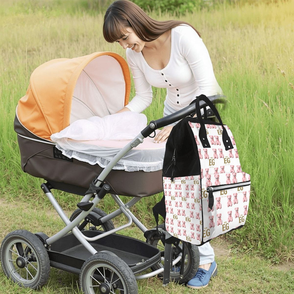Kleiner rosa Bär Mama Rucksack Wickeltasche