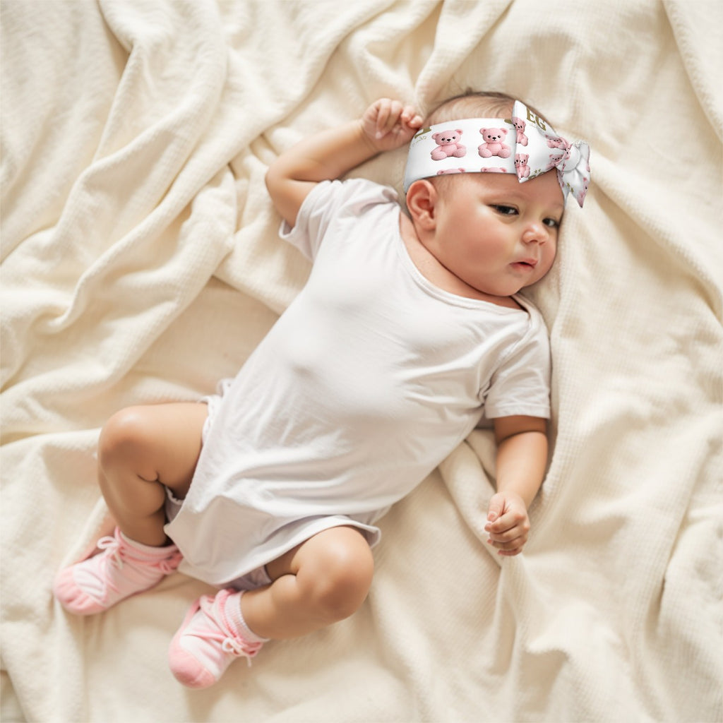 Little Pink bear Bowknot  Baby Headbands