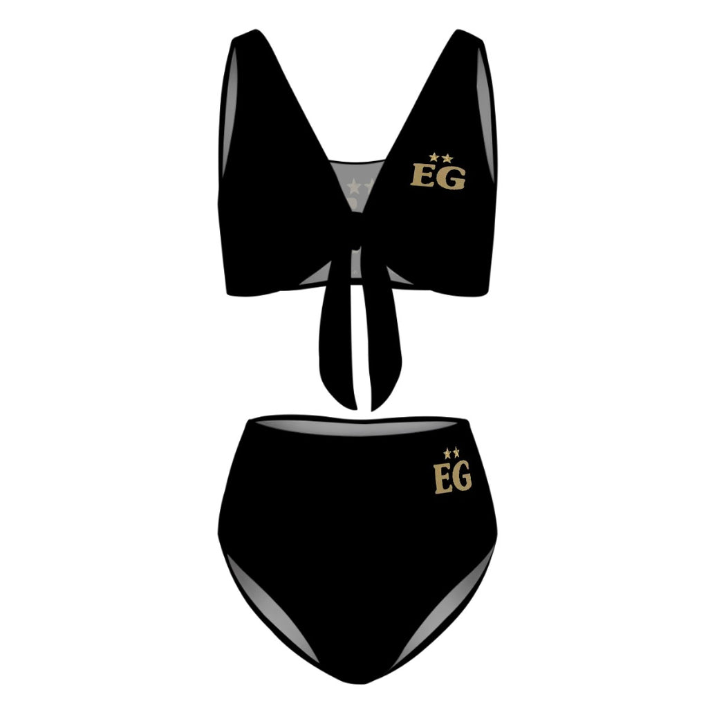 The black panther tie high-waisted bikini