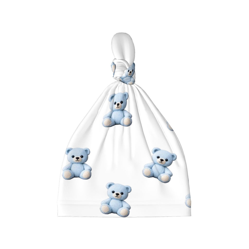 Kleiner blauer Bär Baby Mütze mit Knoten