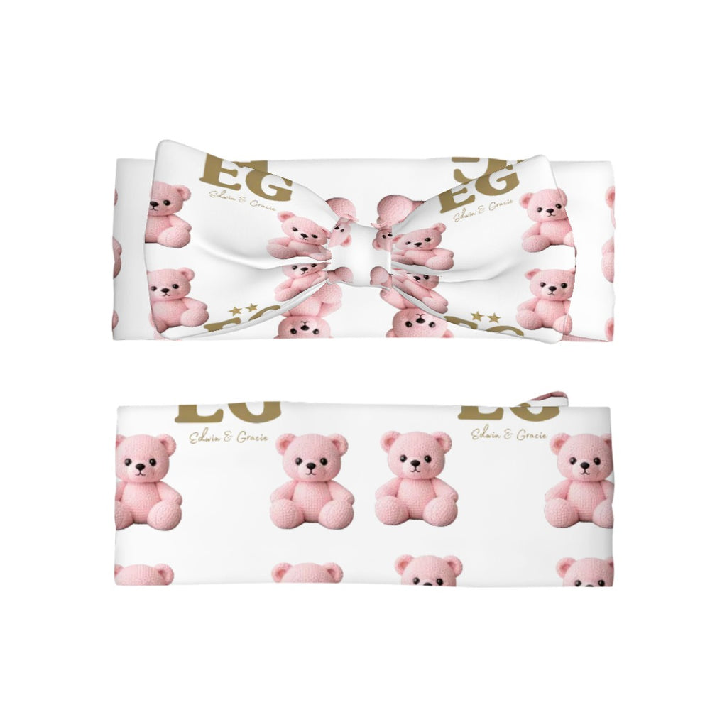 Little Pink bear Bowknot  Baby Headbands