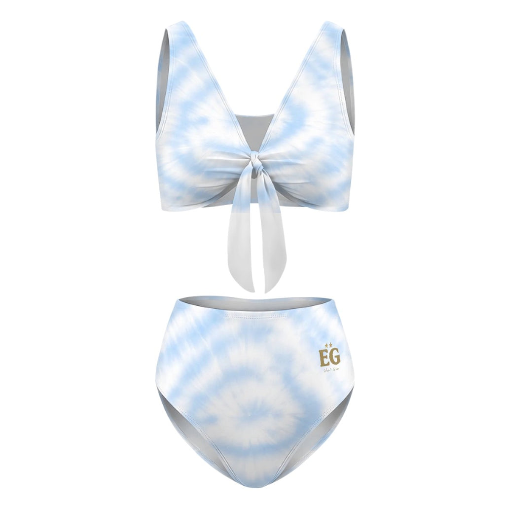 Der Costal Blue Tie High-Waisted Bikini