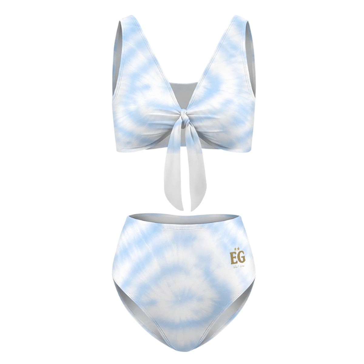 Der Costal Blue Tie High-Waisted Bikini