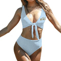 The soft sky tie high waisted bakini