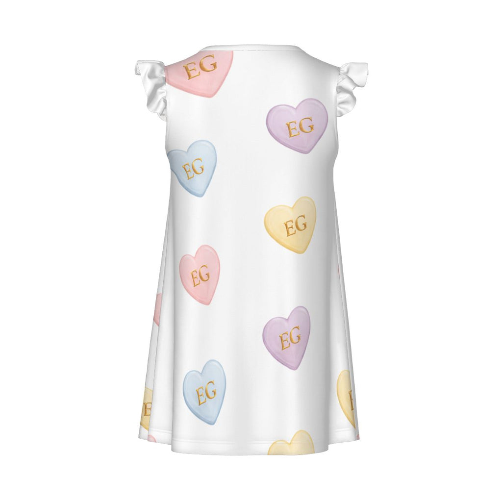 The candy hearts girl's flutter Sleeve dress