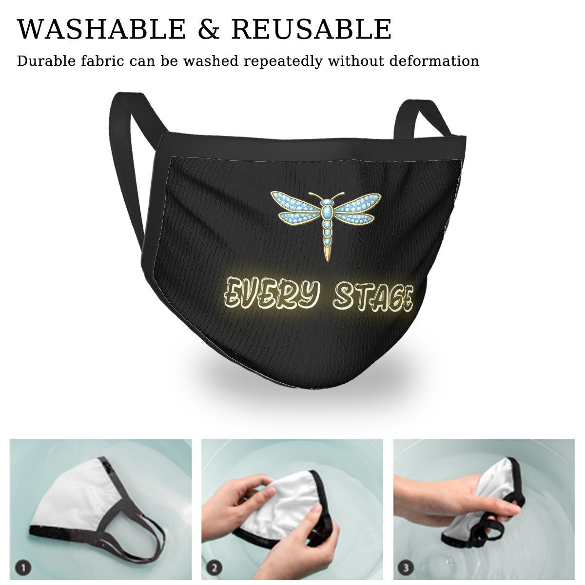 The blue dragonfly Breathable Face Mask