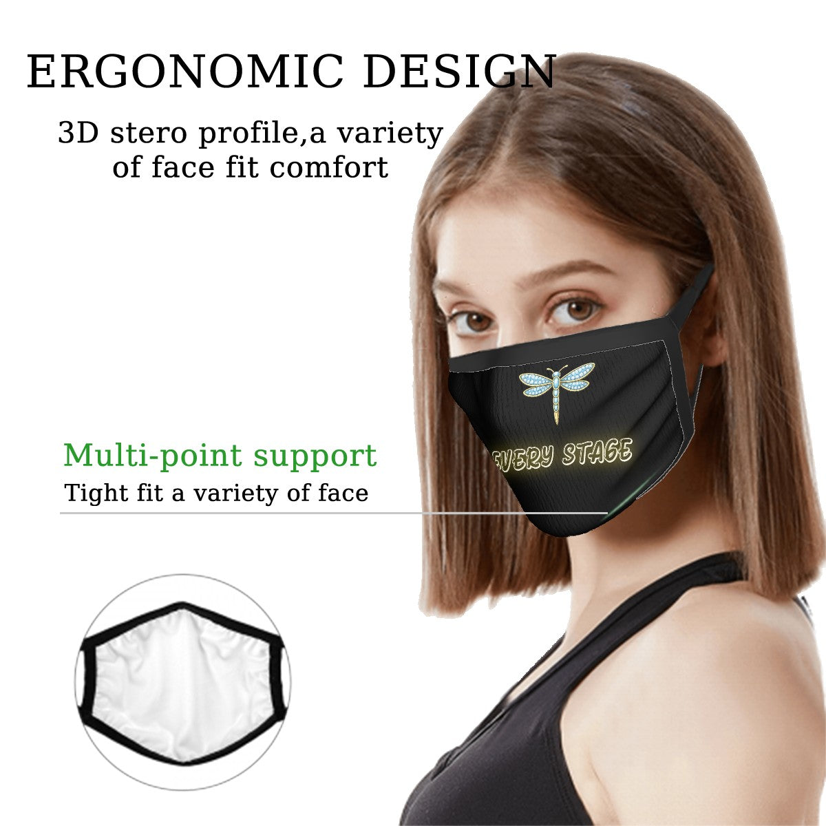 The blue dragonfly Breathable Face Mask