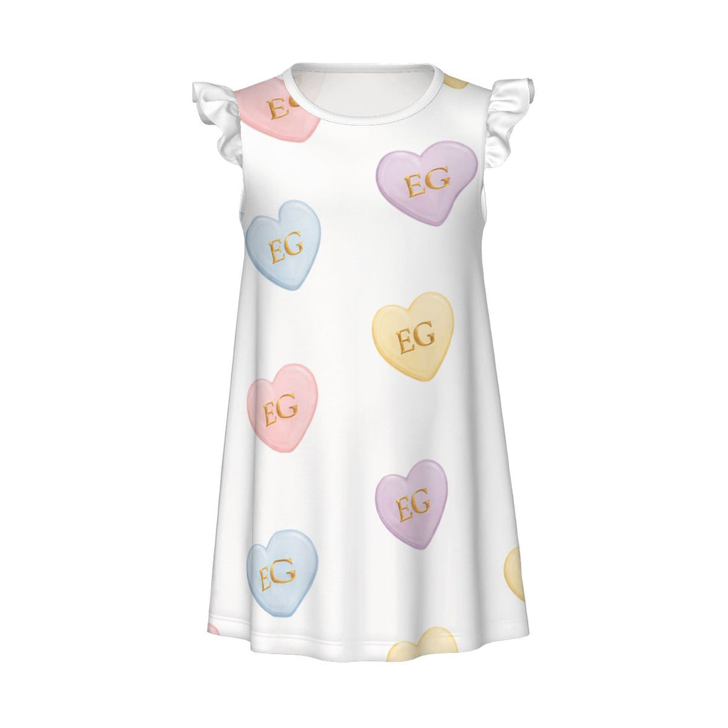 The candy hearts girl's flutter Sleeve dress