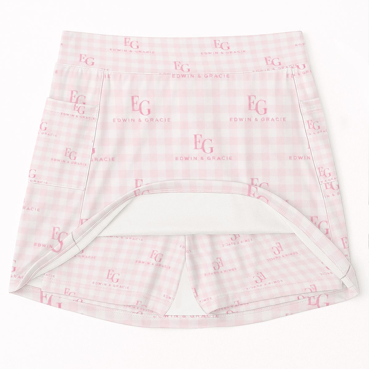 Pretty face pink women's tennis skort with pockets